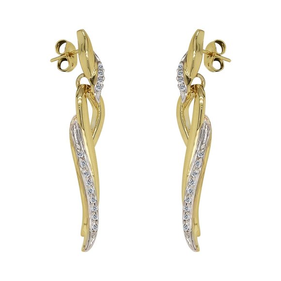 0.35 Ct. tw. Diamond Dangle Earrings 14K Gold - Picture 2 of 4